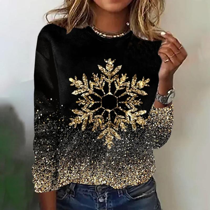 Glitzerndes langärmeliges Top für Damen