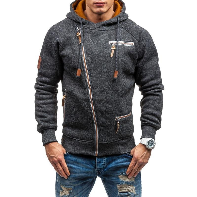 Stilvolle Kapuzenjacke Herren Mit Reissverschluss Fotos