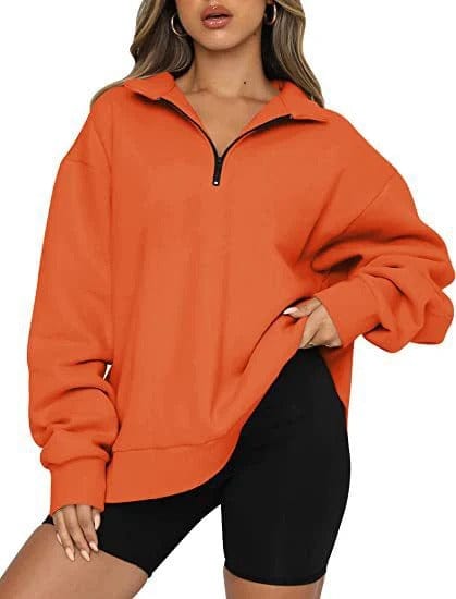 Lässiger Zip-up-Pullover für Damen