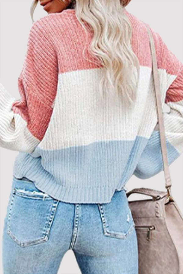 Modischer gestreifter Strickpullover für Damen