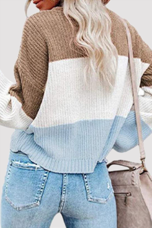 Modischer gestreifter Strickpullover für Damen