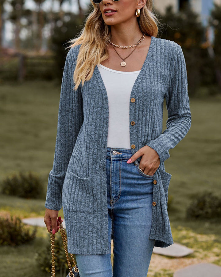 Langärmelige Strickjacke für Damen