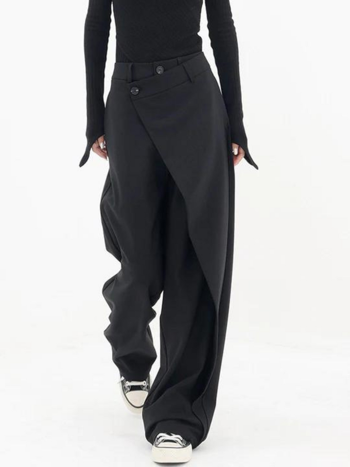 Asymmetrische Hose mit weitem Bein für Damen