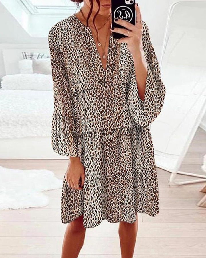 Leopard bedrucktes Kleid für Damen