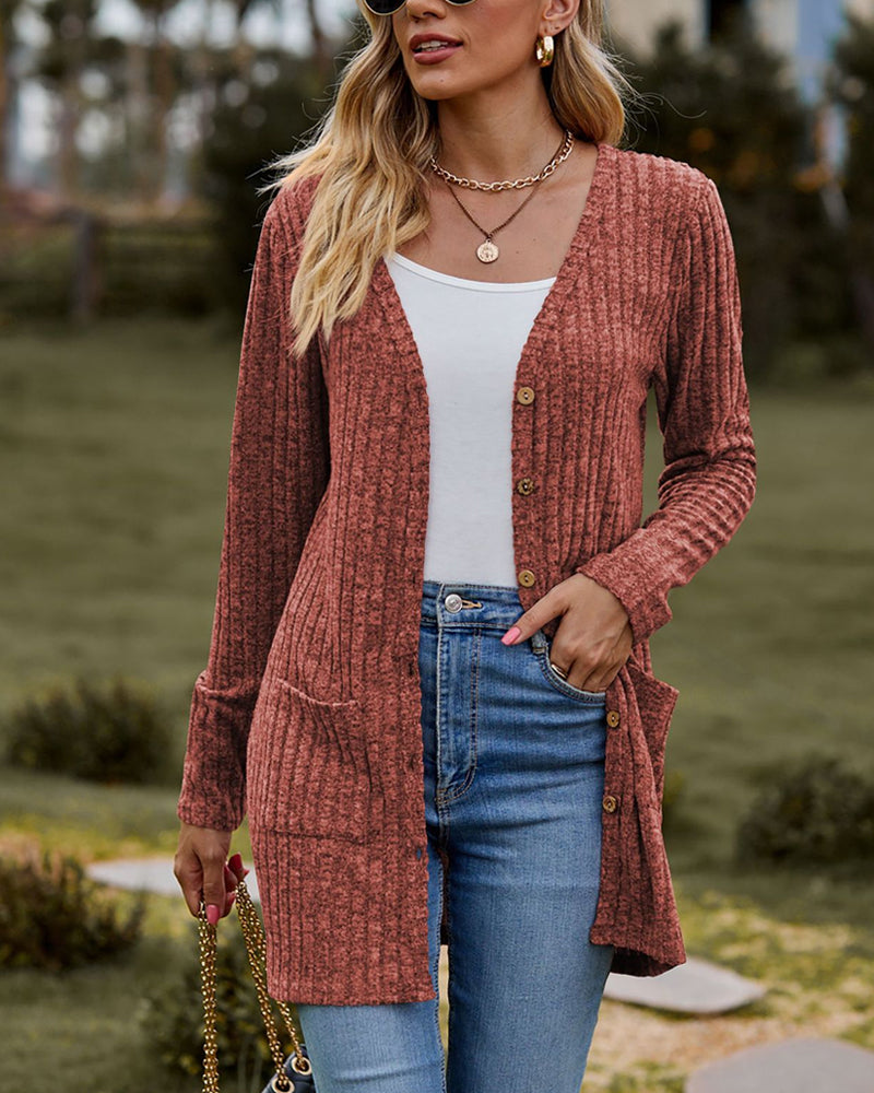 Langärmelige Strickjacke für Damen