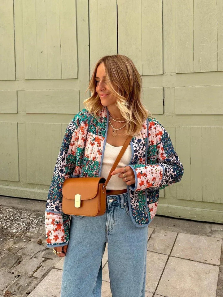 Blumen-Vintage-Jacke für Damen