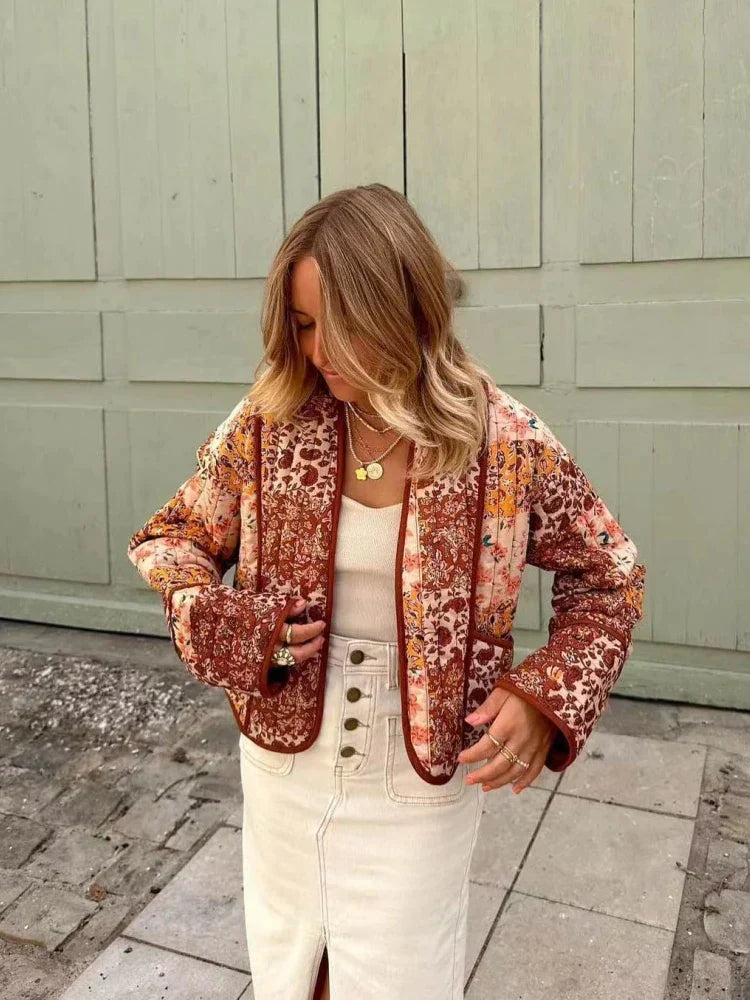 Blumen-Vintage-Jacke für Damen