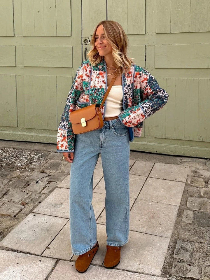 Blumen-Vintage-Jacke für Damen