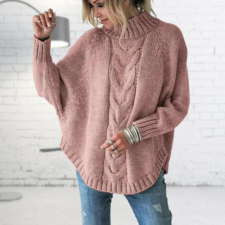 Stylischer Rollkragenpullover für Damen mit Strickmuster