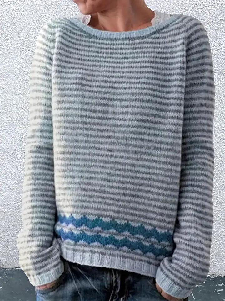 Gestreifter Strickpullover für Damen