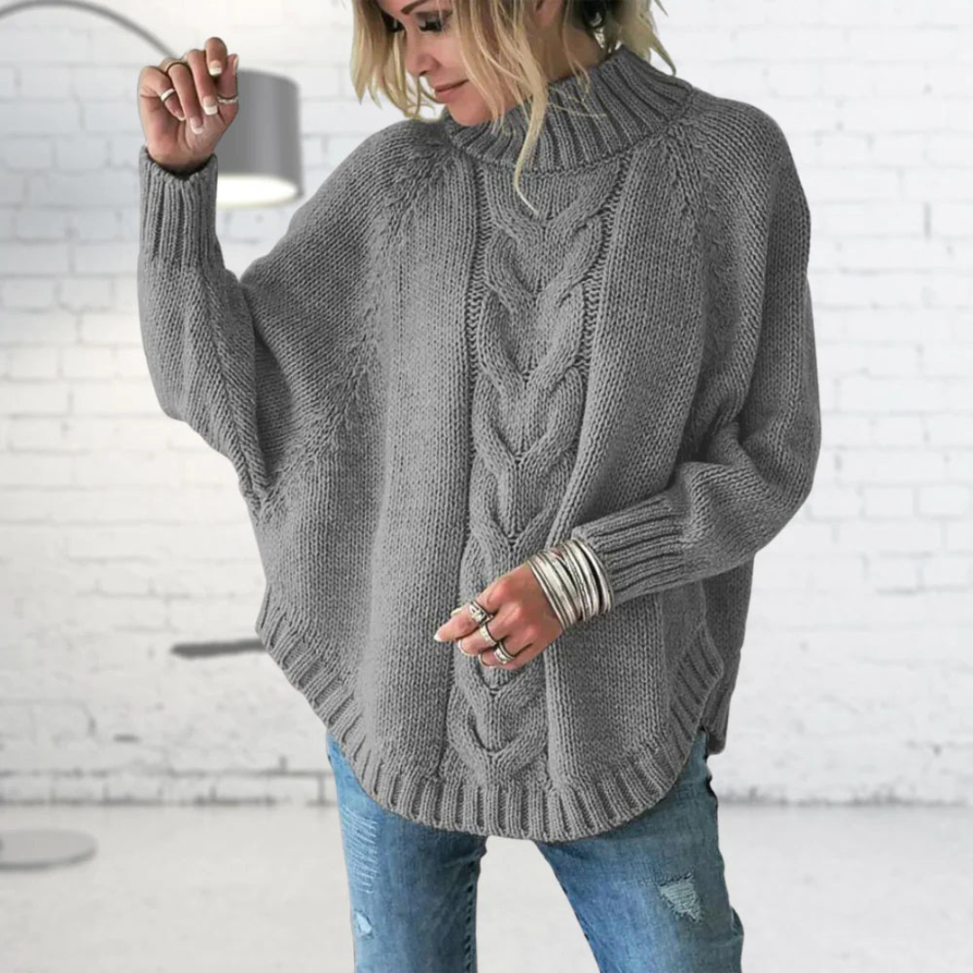 Stylischer Rollkragenpullover für Damen mit Strickmuster