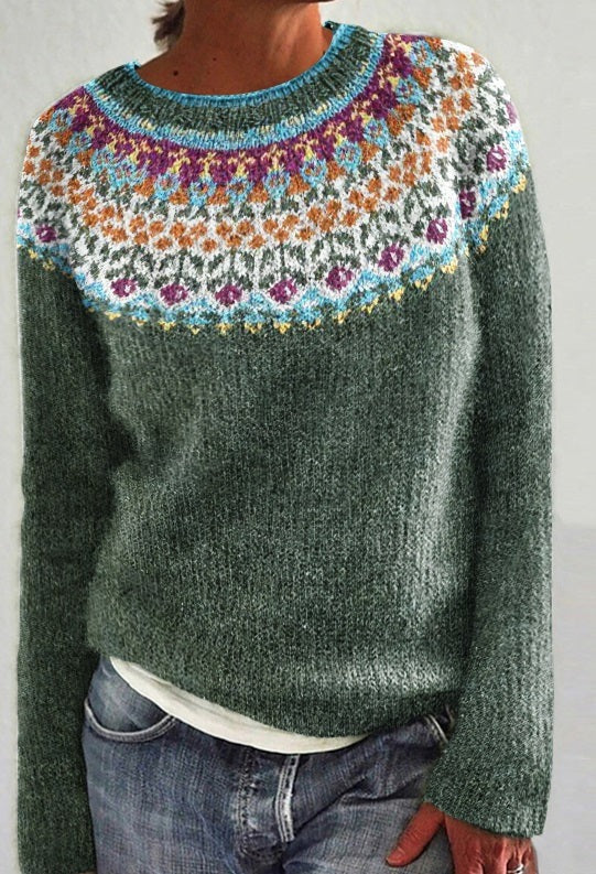 Pullover mit Blumenmuster für Damen