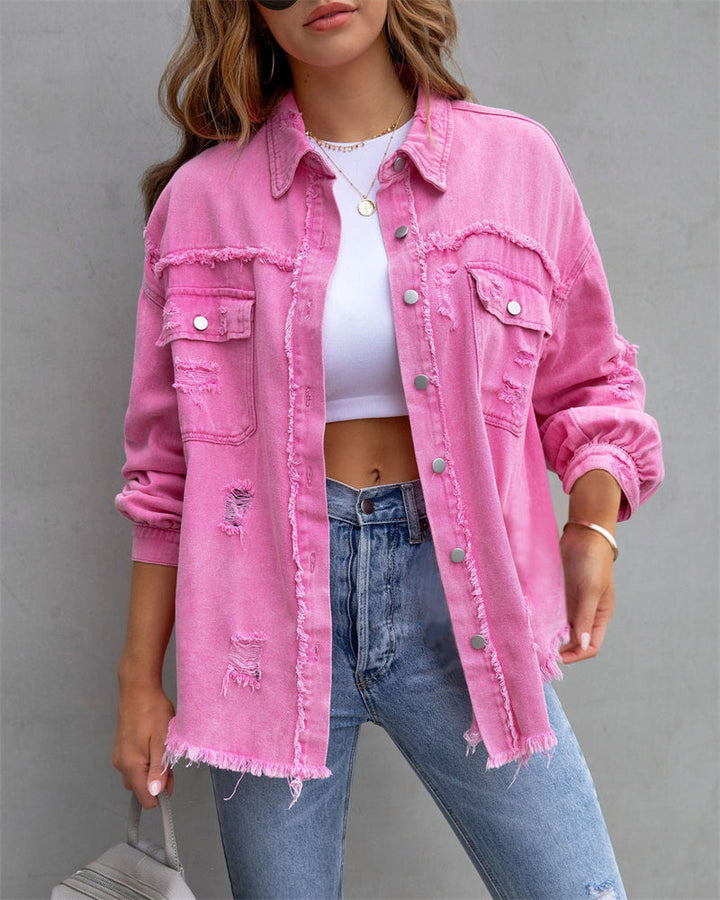 Bunte Damen-Jeansjacke