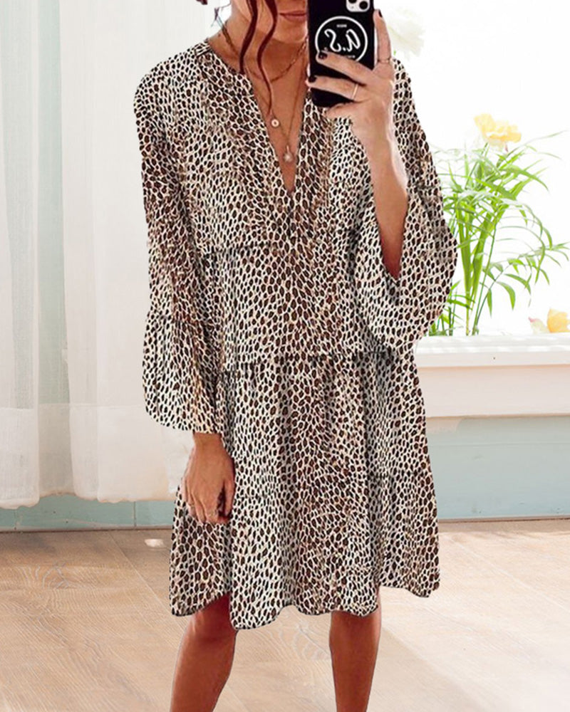 Leopard bedrucktes Kleid für Damen