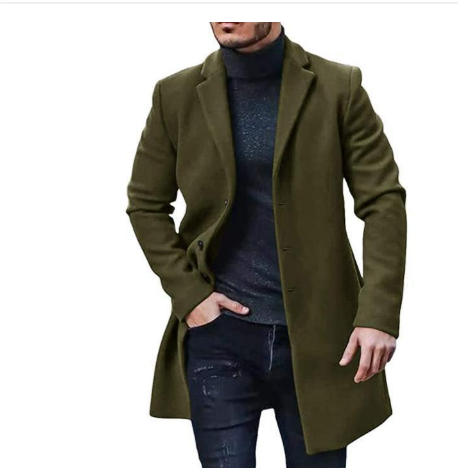 Langer Trenchcoat mit Reverskragen für Herren