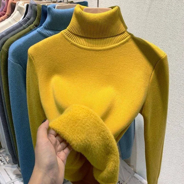Damen-Rollkragenpullover mit Strickmuster