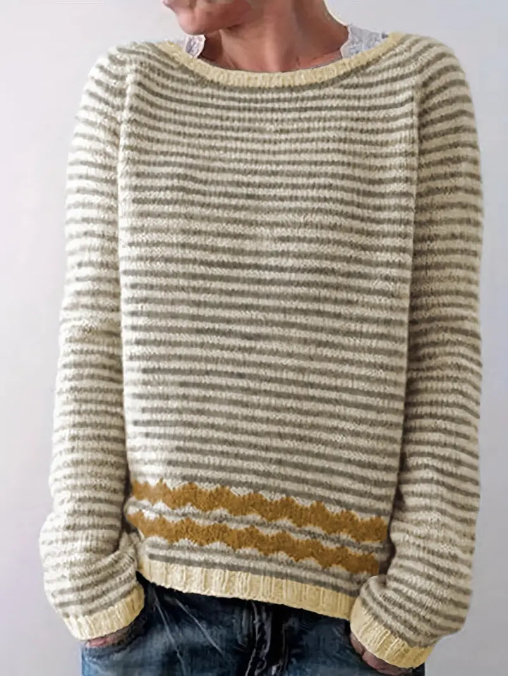 Gestreifter Strickpullover für Damen