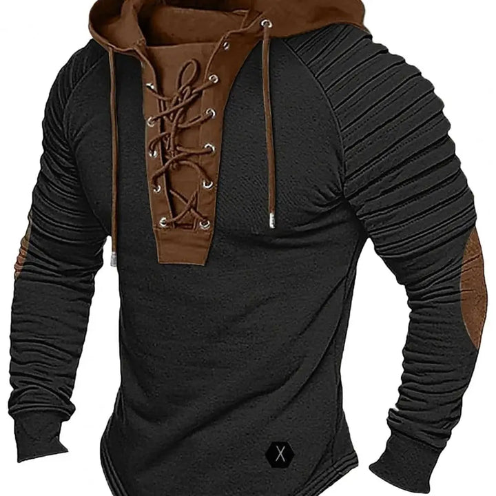 Moderner Herren Kapuzenpullover mit Schnürung