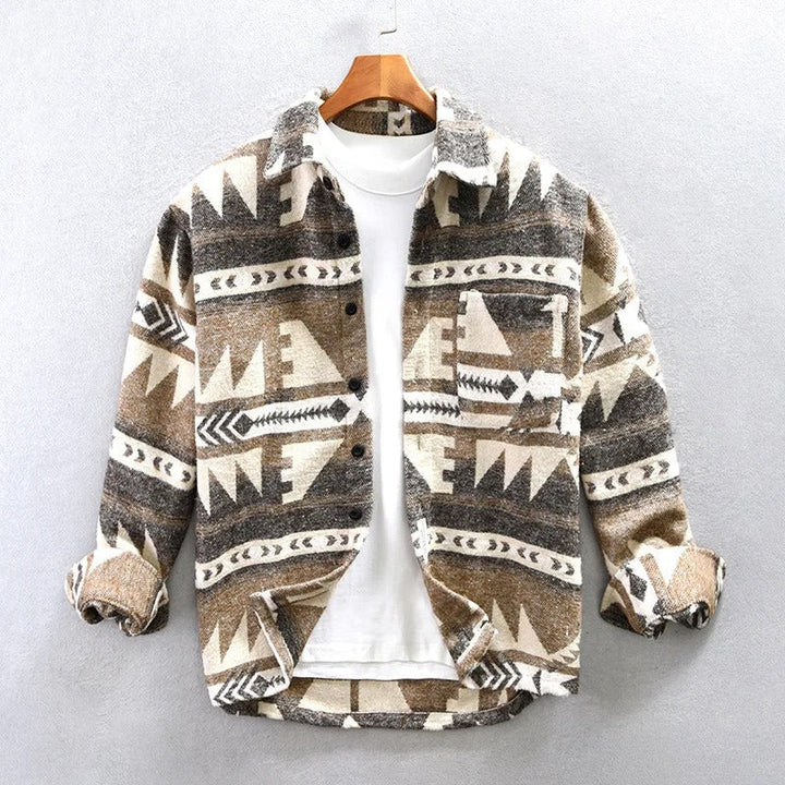 Gemusterte Jacke mit Brusttaschen für Herren