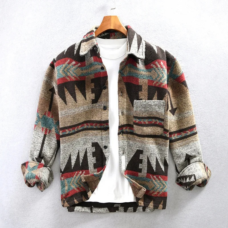 Gemusterte Jacke mit Brusttaschen für Herren