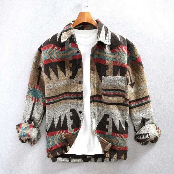 Gemusterte Jacke mit Brusttaschen für Herren