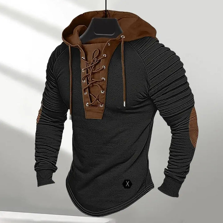 Moderner Herren Kapuzenpullover mit Schnürung