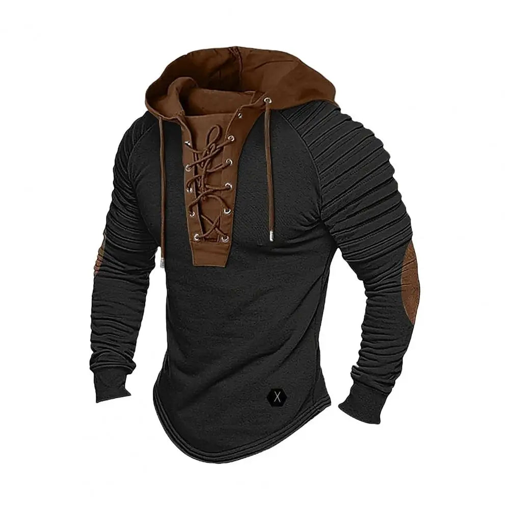 Moderner Herren Kapuzenpullover mit Schnürung
