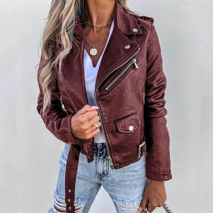 Lässige Bikerjacke mit Revers für Damen