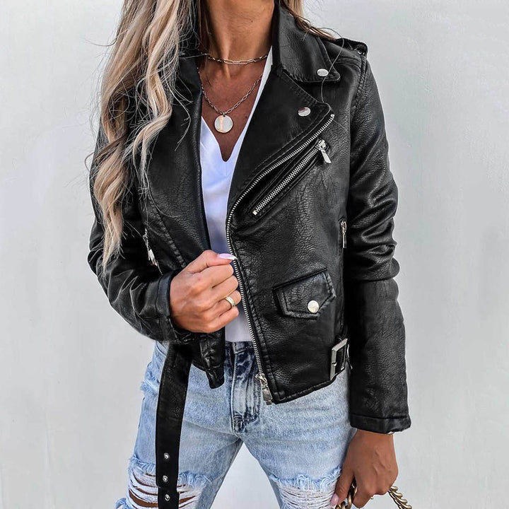 Lässige Bikerjacke mit Revers für Damen