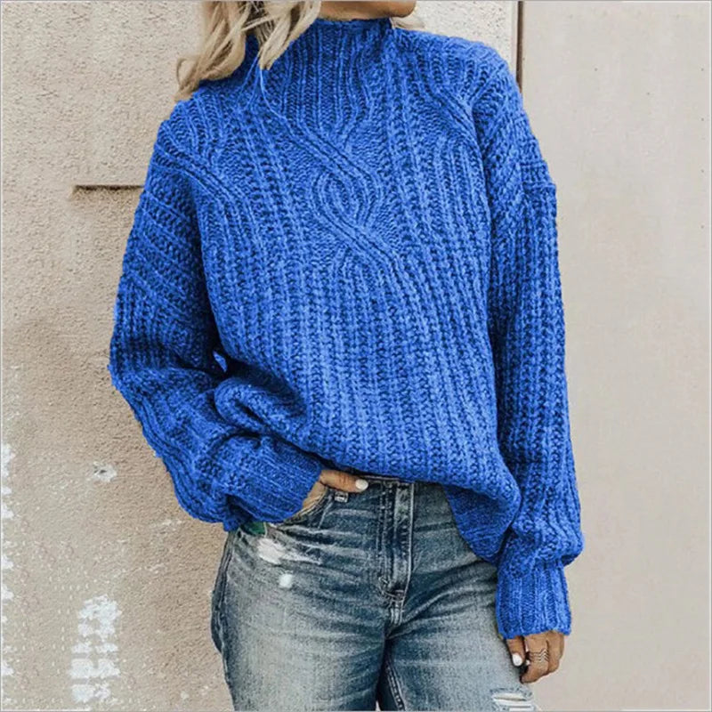 Gestrickter Rollkragenpullover für Damen