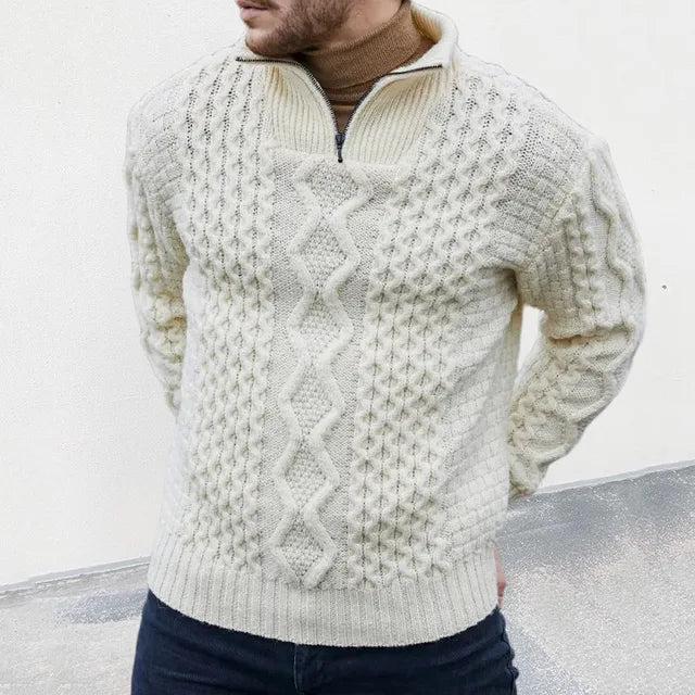 Gestrickter Rollkragenpullover für Herren