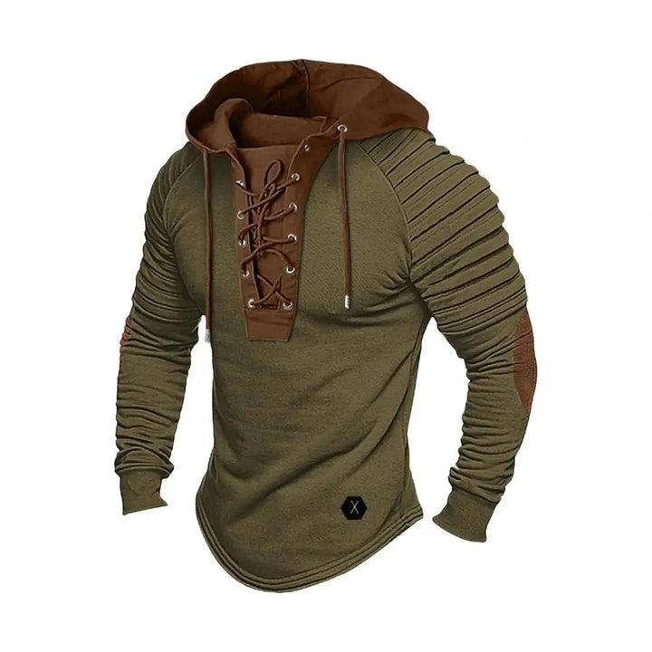 Moderner Herren Kapuzenpullover mit Schnürung