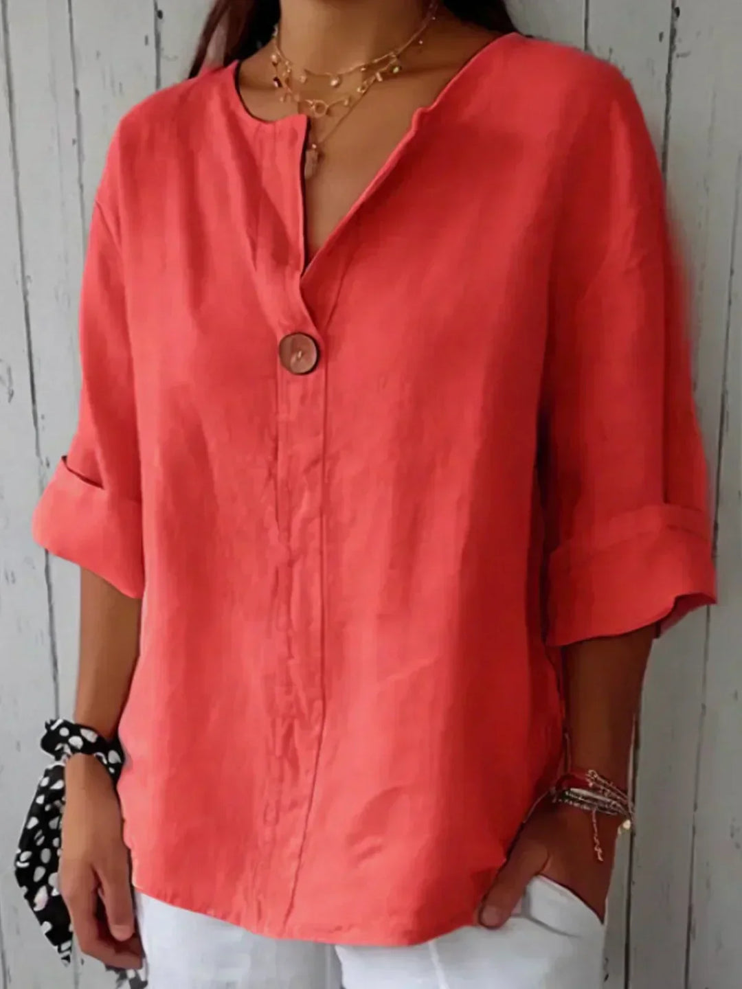 Angela™ | Casual V-Neck Blouse - Lisa New York
