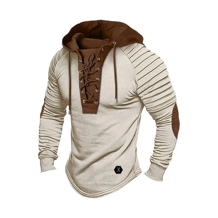 Moderner Herren Kapuzenpullover mit Schnürung