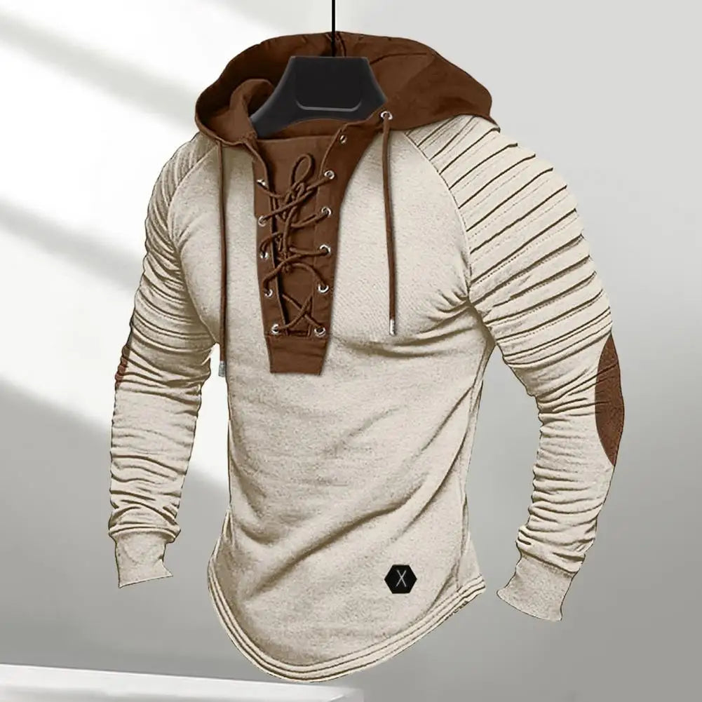 Moderner Herren Kapuzenpullover mit Schnürung