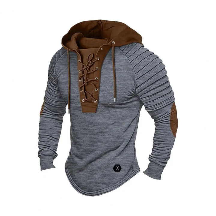 Moderner Herren Kapuzenpullover mit Schnürung