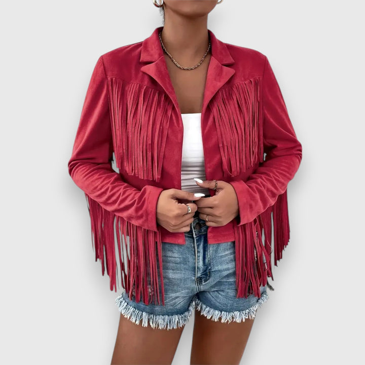 Elegante Damen Quastenbesatz Jacke