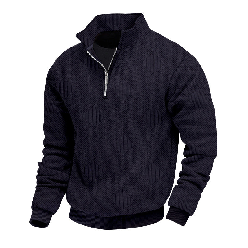 Eleganter Pullover mit halbem Reißverschluss für Herren