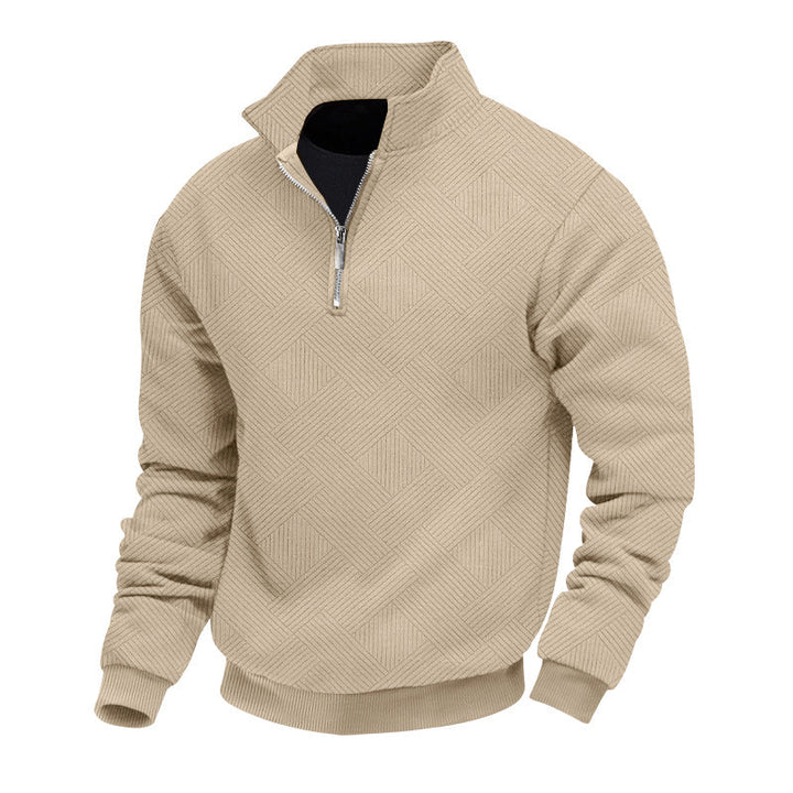 Eleganter Pullover mit halbem Reißverschluss für Herren