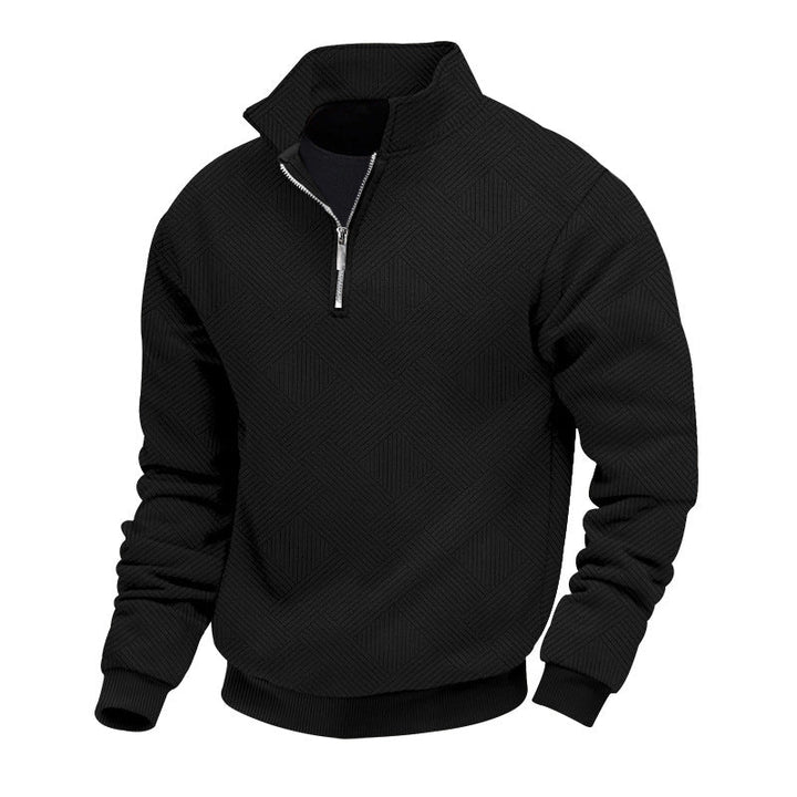 Eleganter Pullover mit halbem Reißverschluss für Herren