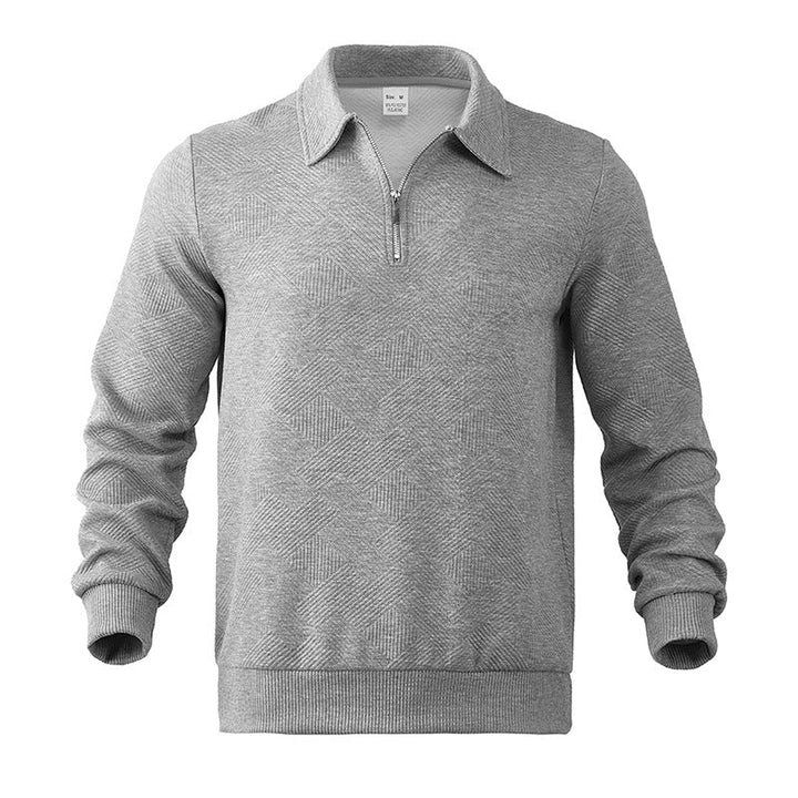 Herren-Polo-Sweatshirt mit Reißverschluss