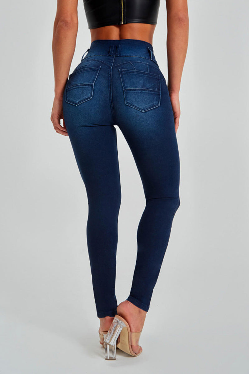 Hochtaillierte Skinny Jeans für Damen