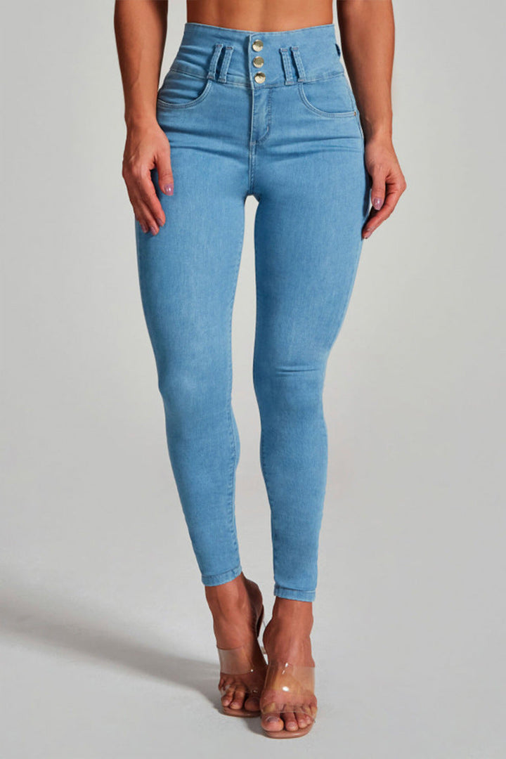 Hochtaillierte Skinny Jeans für Damen