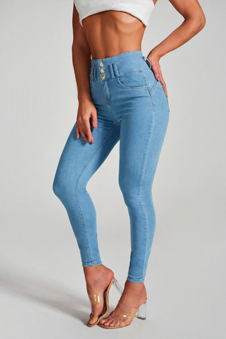 Hochtaillierte Skinny Jeans für Damen