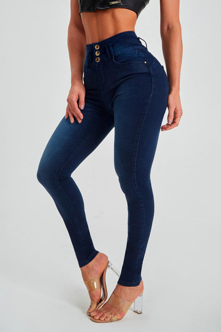 Hochtaillierte Skinny Jeans für Damen