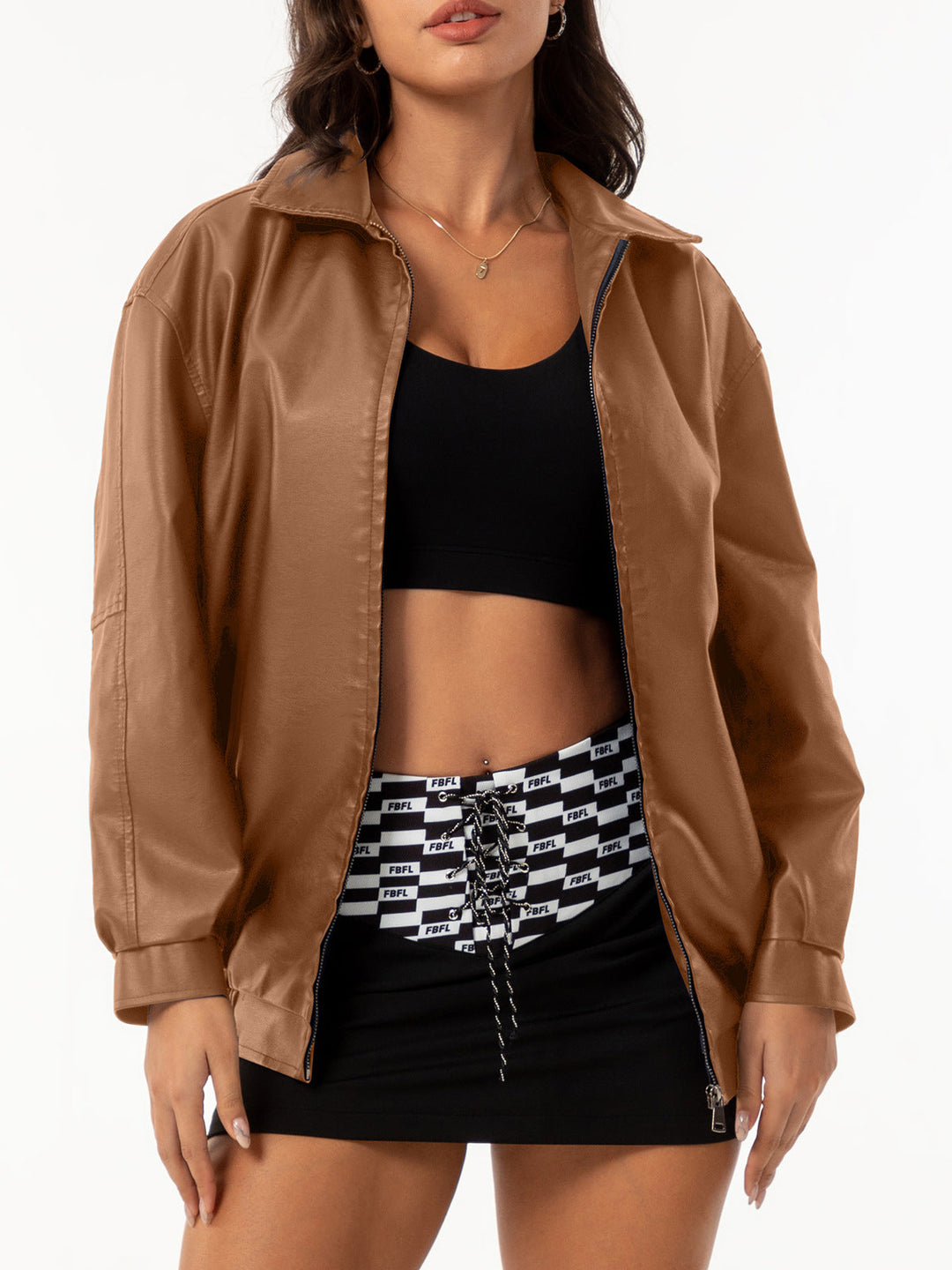 Klassische Zip-up Jacke für Damen