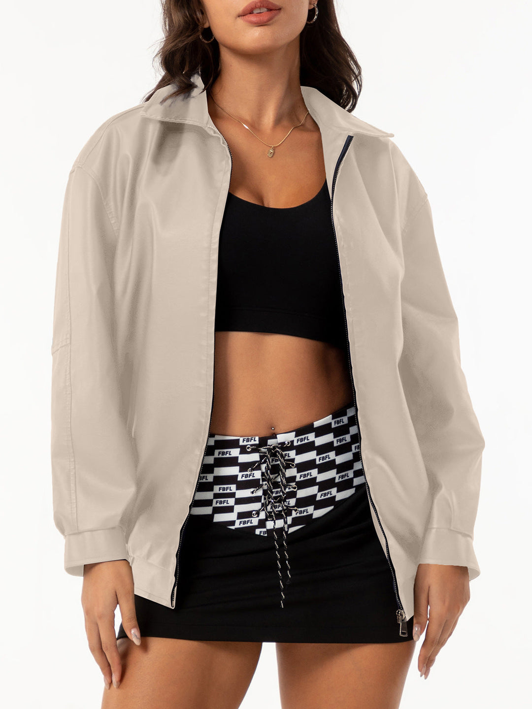 Klassische Zip-up Jacke für Damen