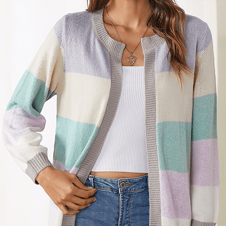 Modern gestreifter Cardigan für Damen