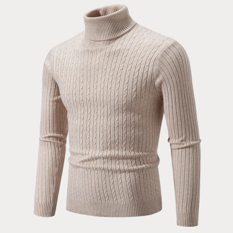 Schmal geschnittener Rollkragenpullover für Herren