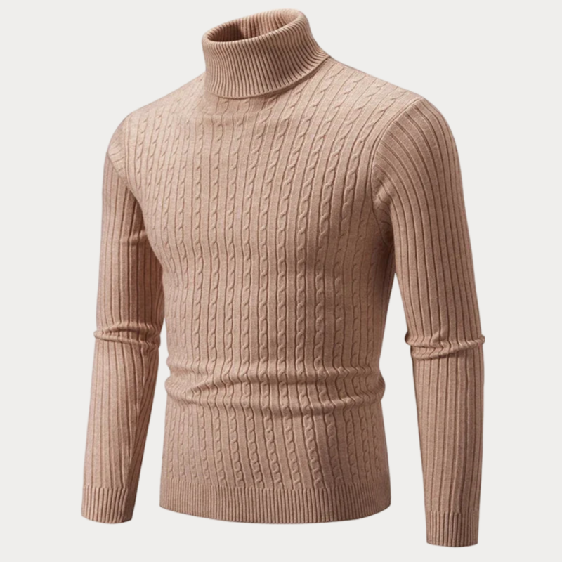 Schmal geschnittener Rollkragenpullover für Herren